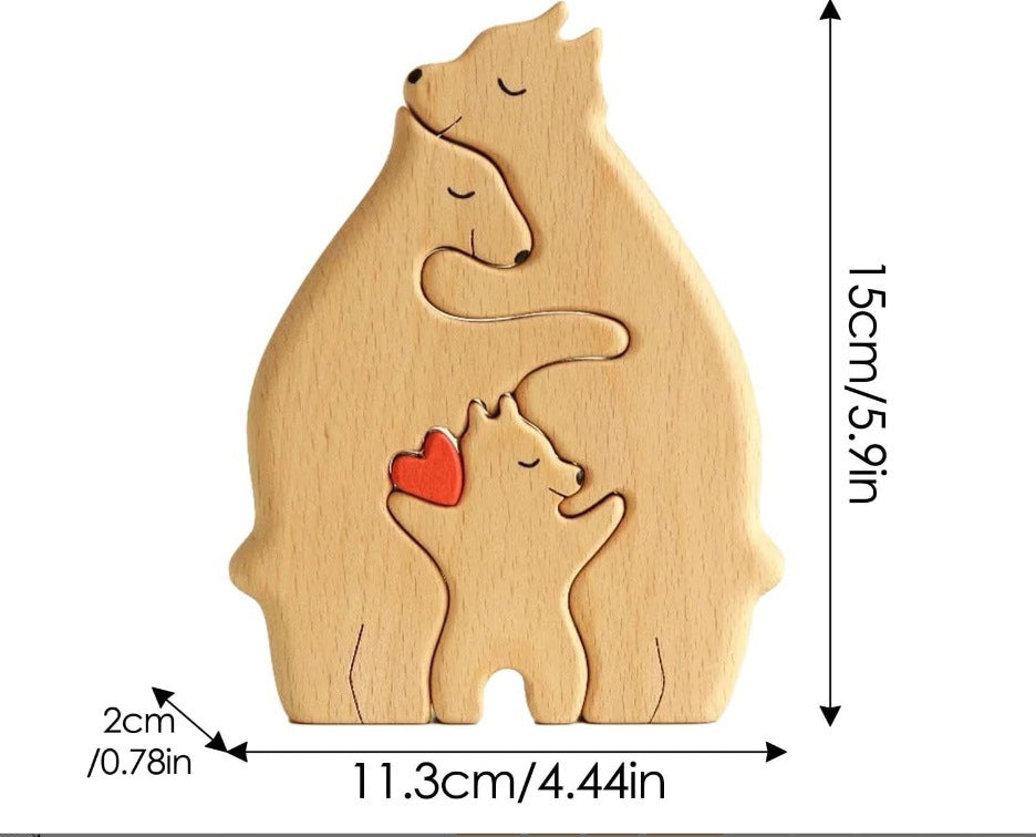 Wooden Animal Puzzle Decor Set