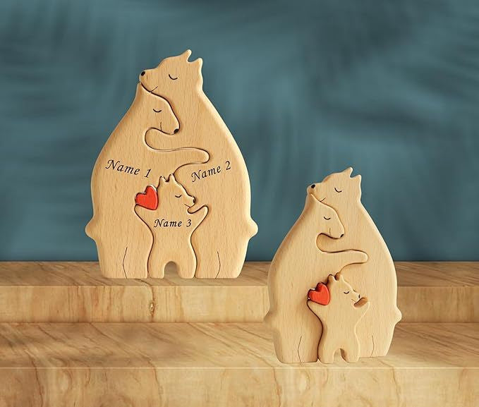 Wooden Animal Puzzle Decor Set