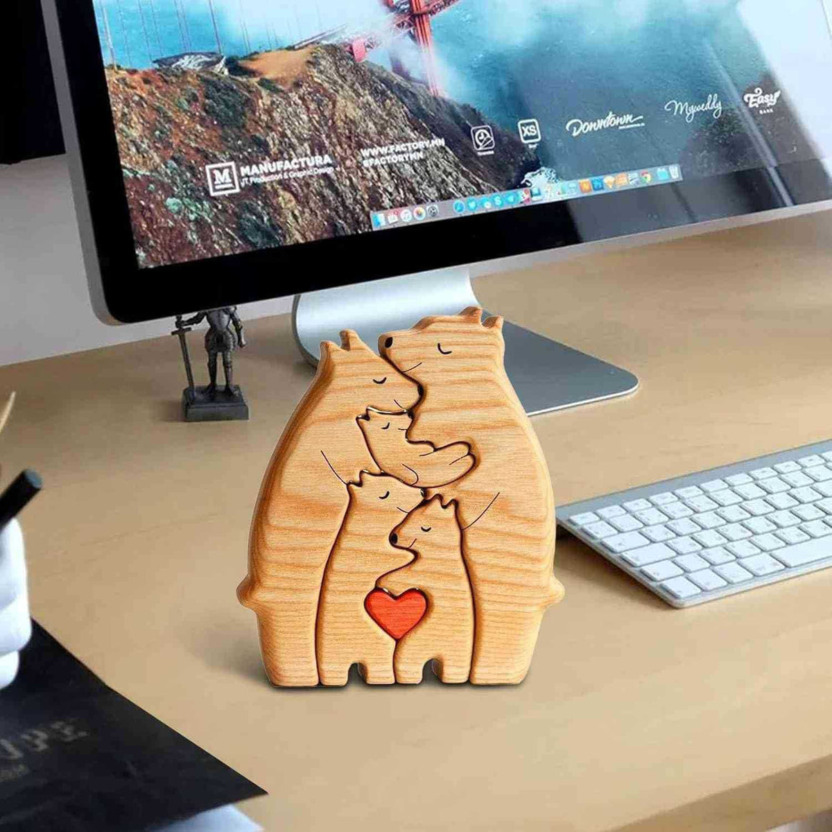 Wooden Animal Puzzle Decor Set