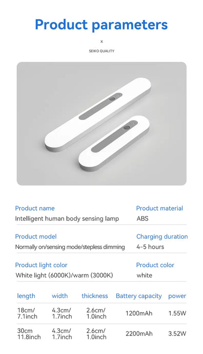 LED Human Body Sensor Magnetic Night Light (1pc)